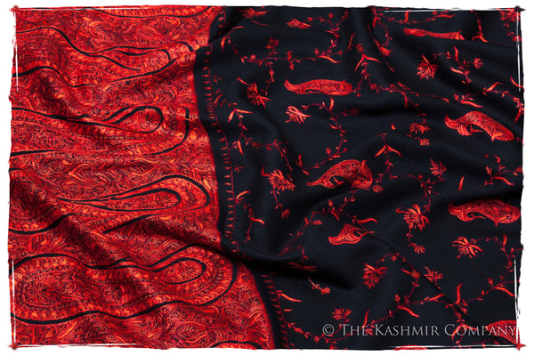 Rouge Noir Orient Paisley Kashmir Shawl