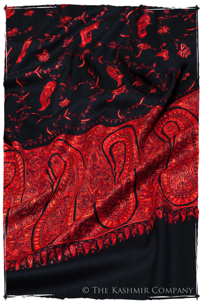 Rouge Noir Orient Paisley Kashmir Shawl