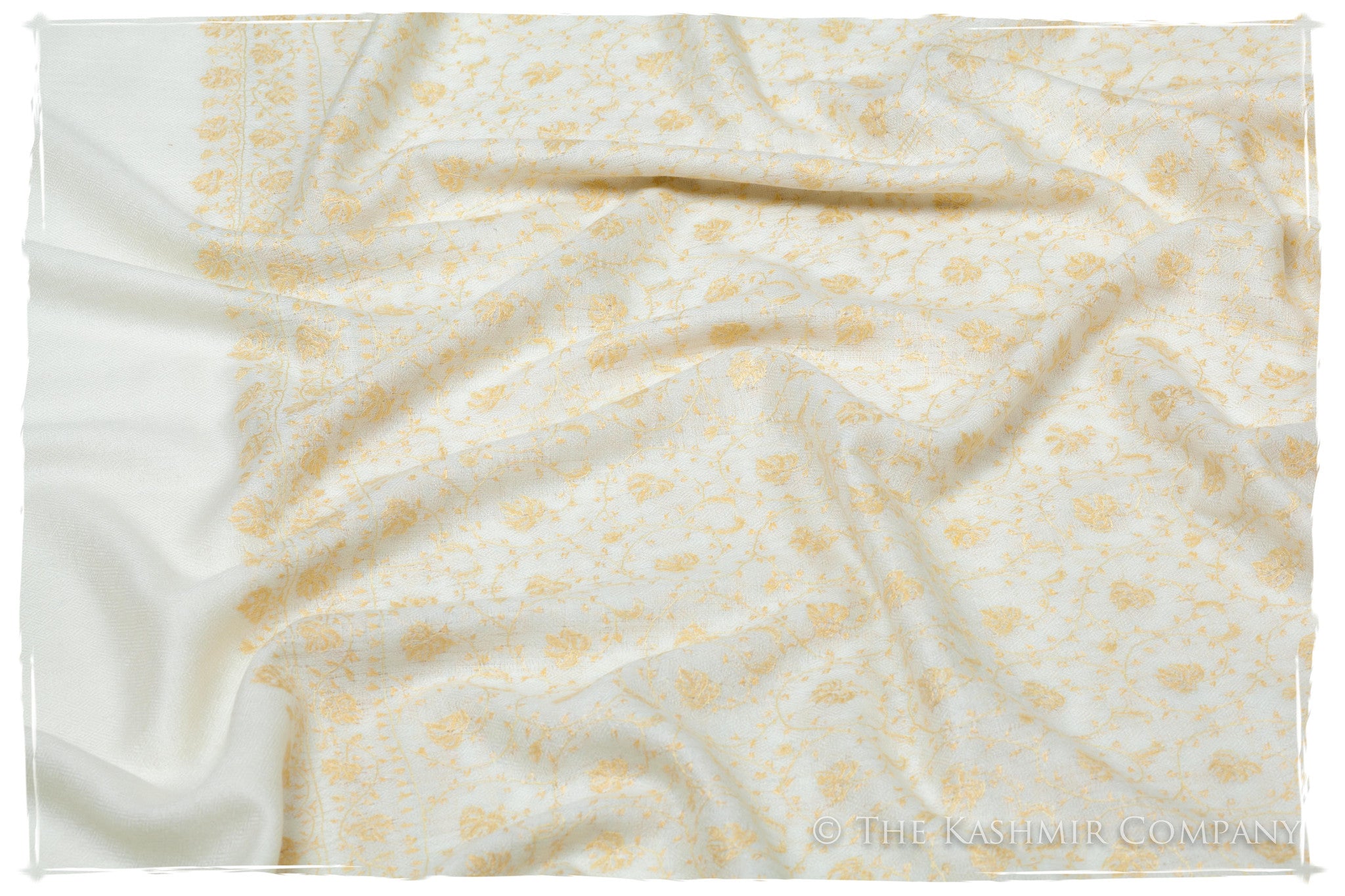 Gold Leaf Maple Ivory L'amour Soft Cashmere Shawl