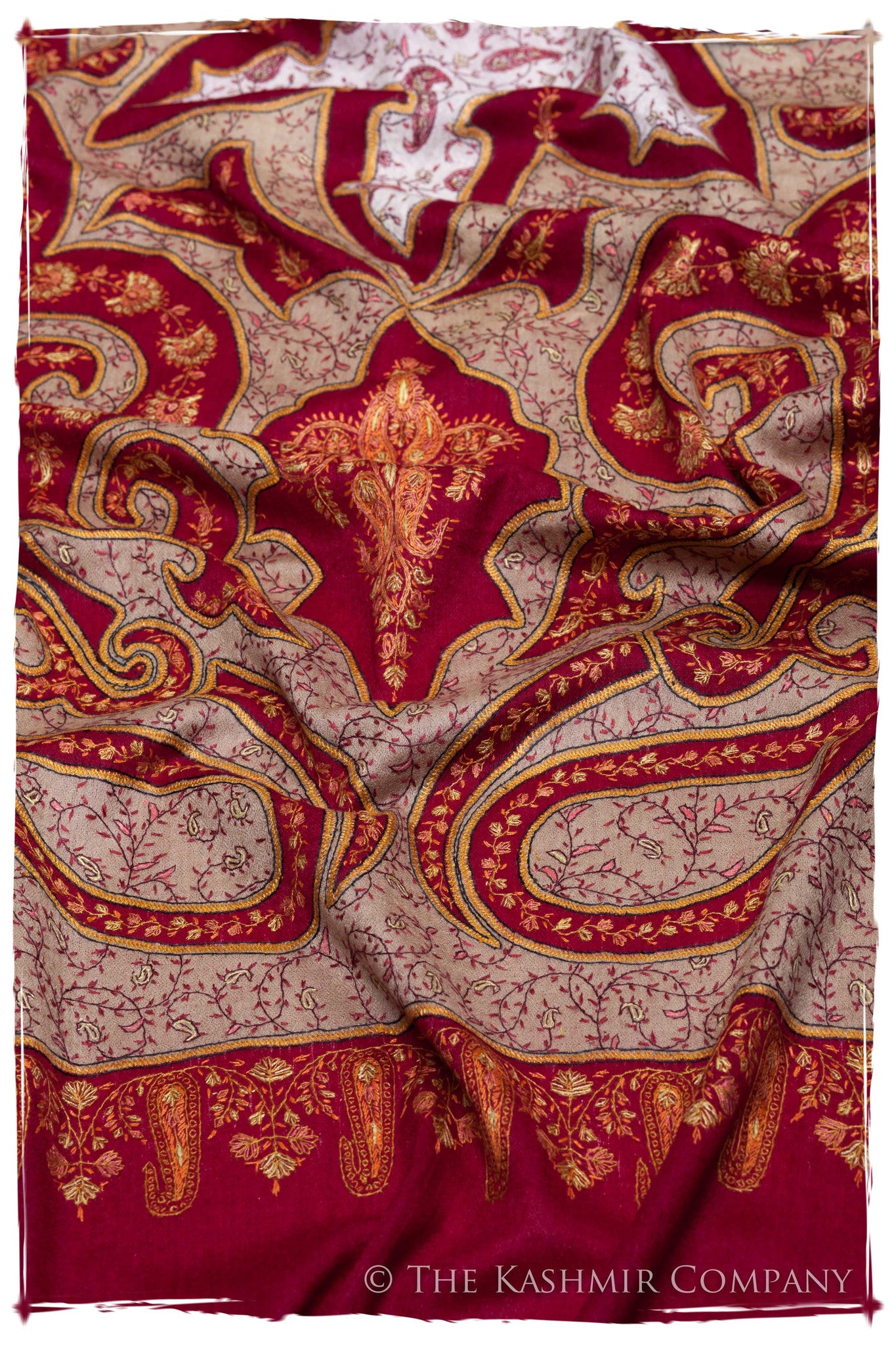 The Mona Lisa Maroon Deux Kashmir Shawl