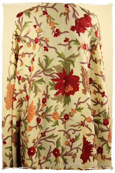 Nishaat Garden in Fall Bloom Ivory Shawl