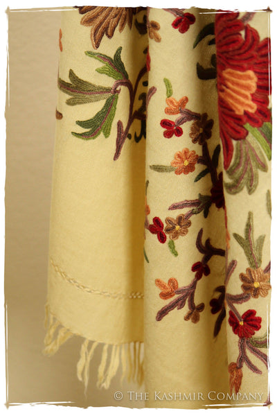 Nishaat Garden in Fall Bloom Ivory Shawl