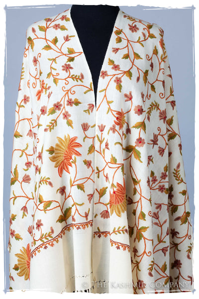 Jardin d'or Antoinette Ivory Shawl