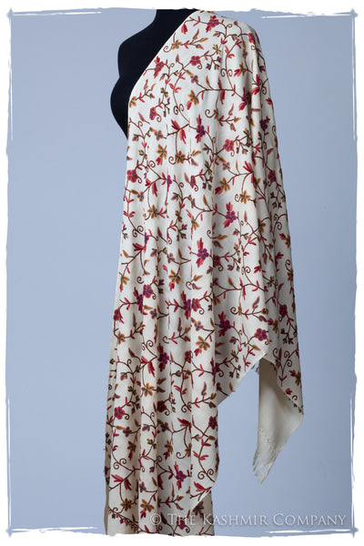 Fuchsia Jardin Antoinette Ivory Shawl