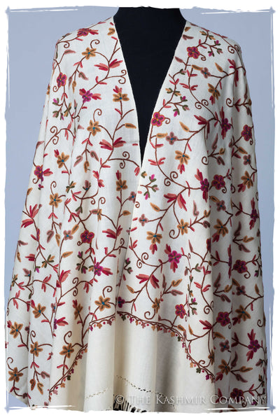 Fuchsia Jardin Antoinette Ivory Shawl