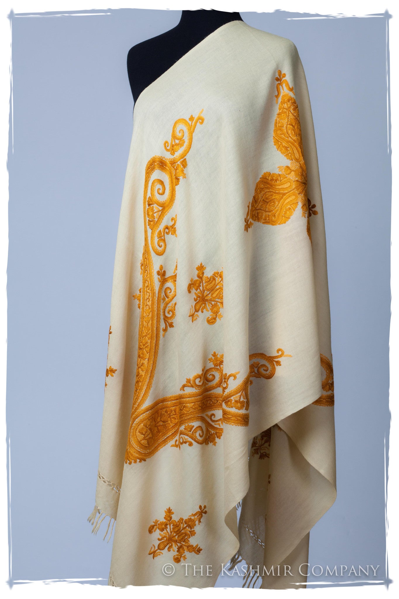Regal Paisley Champagne Shawl
