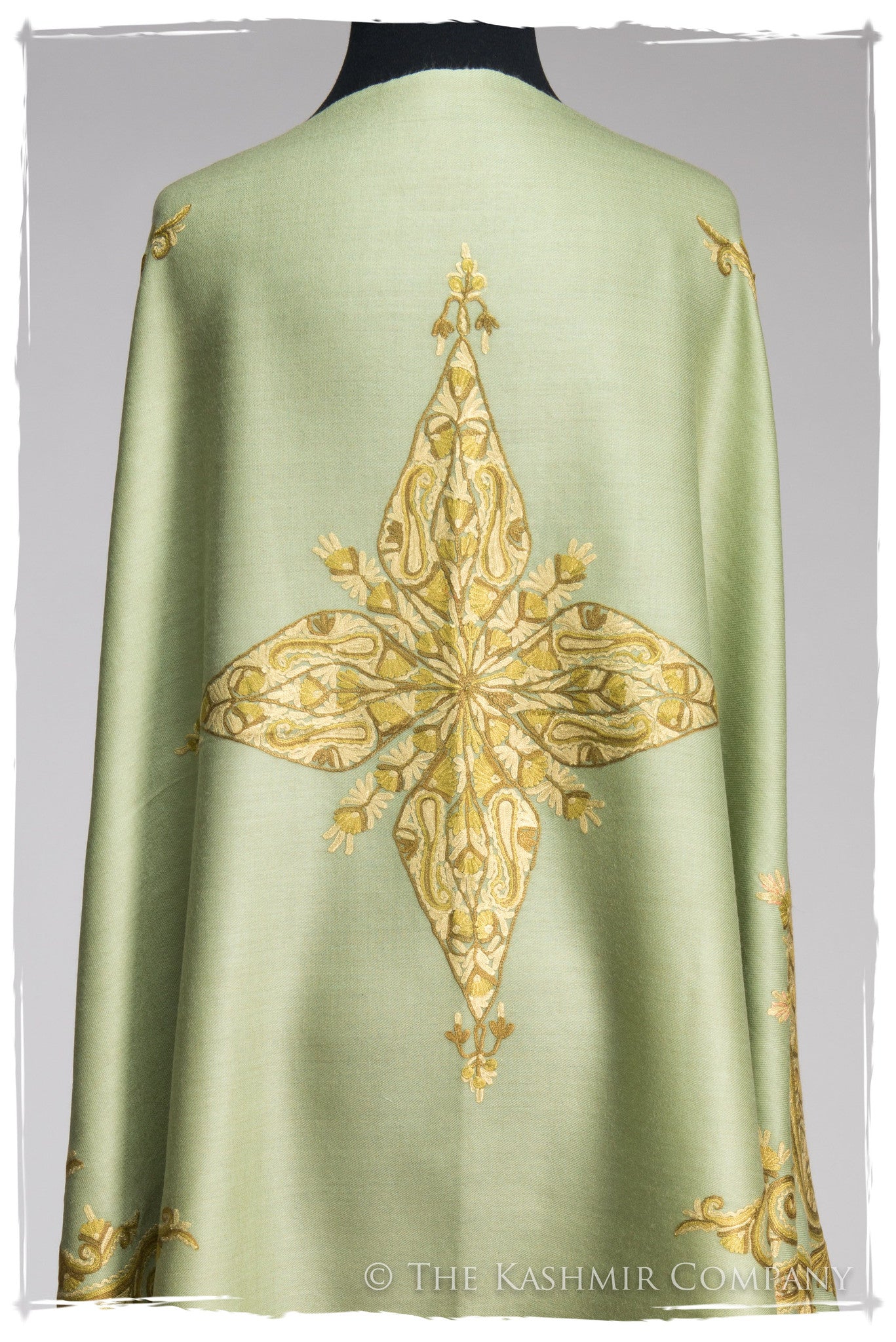 Regal Paisley Celadon Aloe Shawl