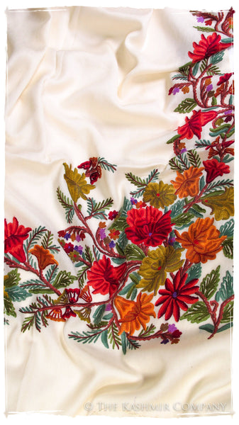 Frontière Jardin Rouge D'ivoire Mascarade Shawl