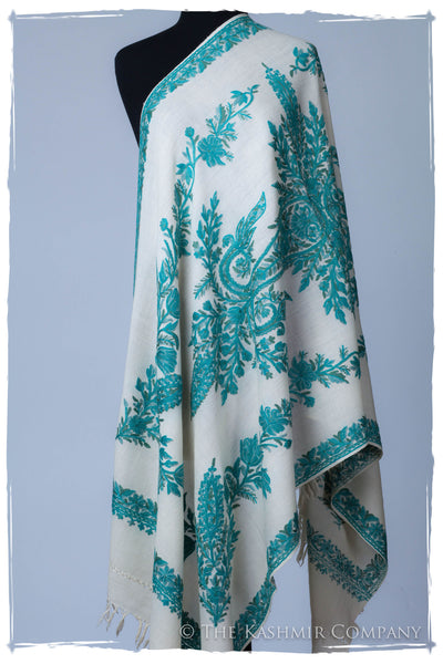 Turquoise Bleu Jardin Cannes Kashmir Shawl