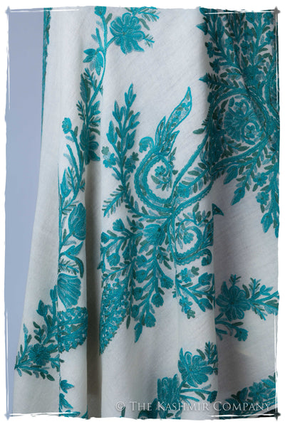 Turquoise Bleu Jardin Cannes Kashmir Shawl