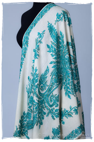 Turquoise Bleu Jardin Cannes Kashmir Shawl