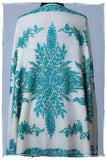 Turquoise Bleu Jardin Cannes Kashmir Shawl