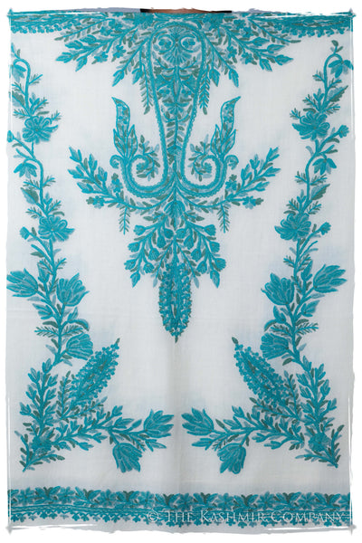 Turquoise Bleu Jardin Cannes Kashmir Shawl