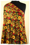 San Francisco Fall Garden Black Kashmir Shawl