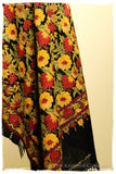 San Francisco Fall Garden Black Kashmir Shawl