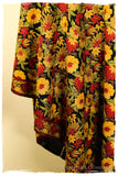 San Francisco Fall Garden Black Kashmir Shawl
