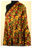 San Francisco Fall Garden Black Kashmir Shawl