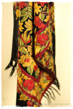 San Francisco Fall Garden Black Kashmir Shawl