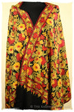 San Francisco Fall Garden Black Kashmir Shawl