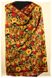 San Francisco Fall Garden Black Kashmir Shawl