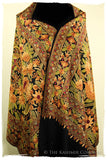 Amaryllis Garden Black Kashmir Shawl