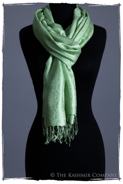 Crème de Menthe Paisley Silk Scarf