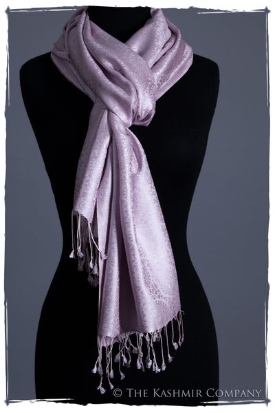 Lavender Fog Paisley Silk Scarf