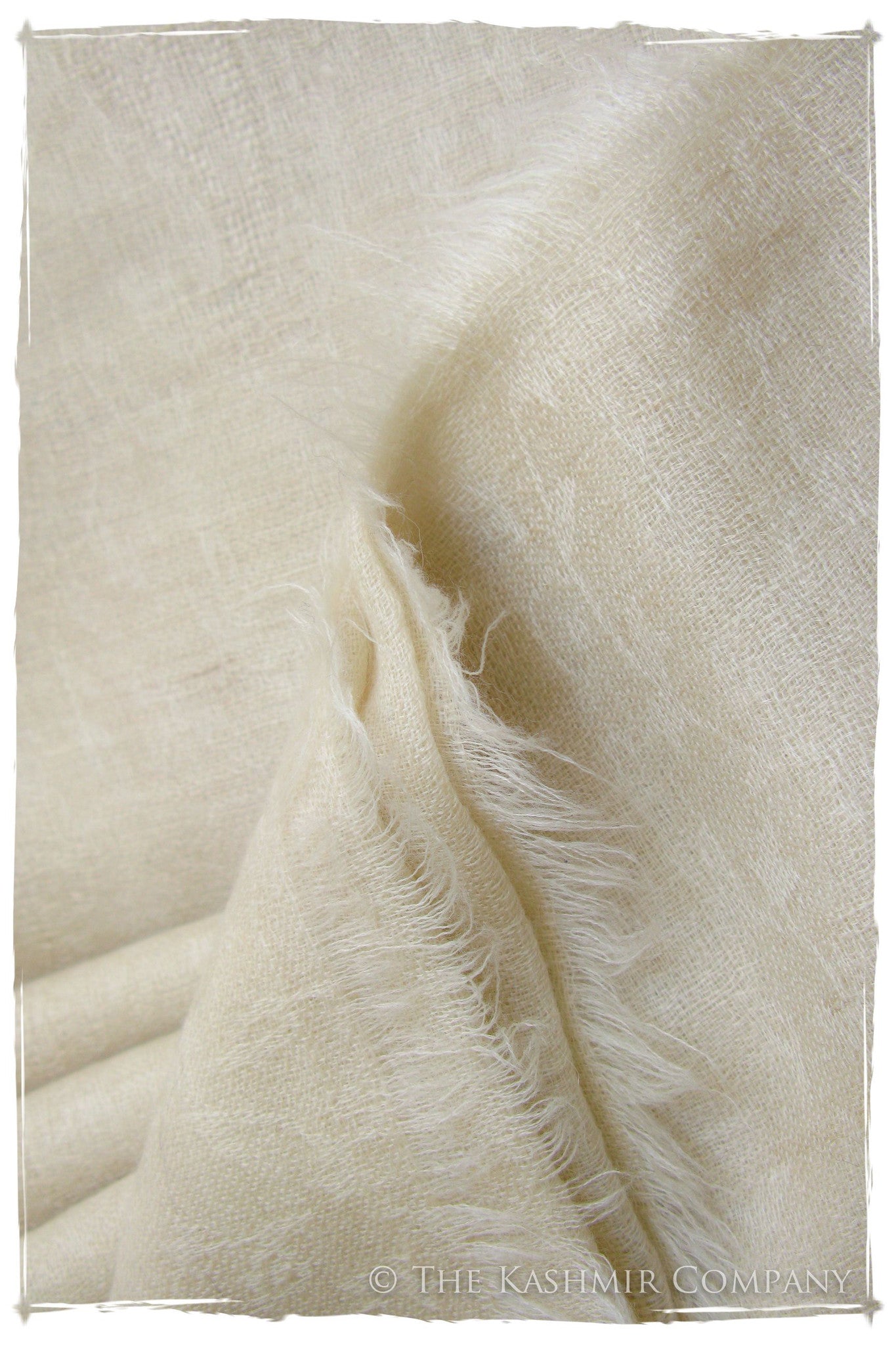 The Snowcapped Ivory Cashmere Scarf