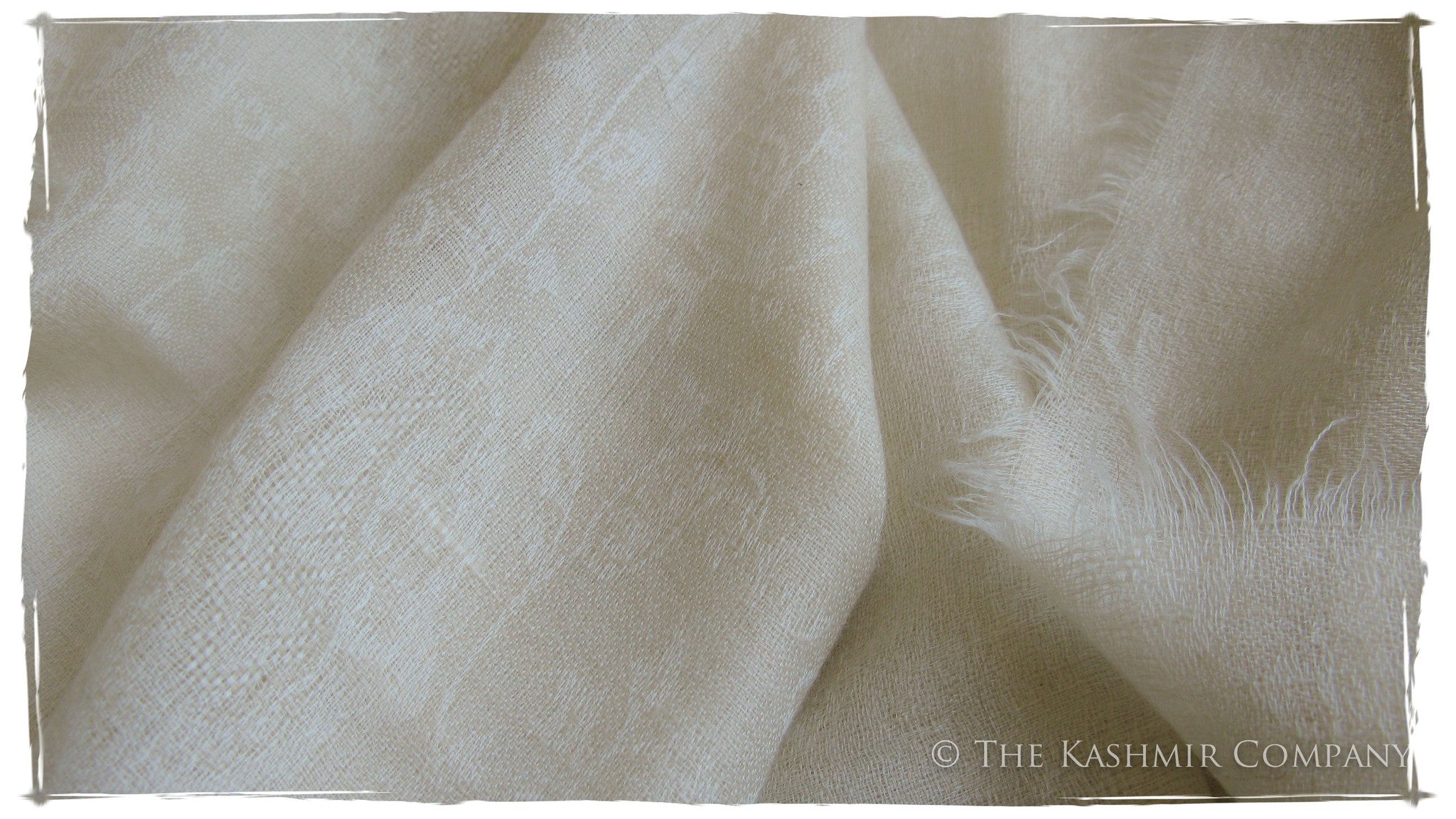 The Snowcapped Ivory Cashmere Scarf