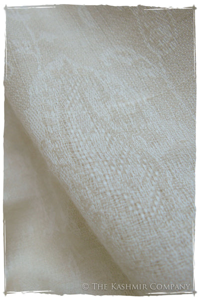 The Snowcapped Ivory Cashmere Scarf