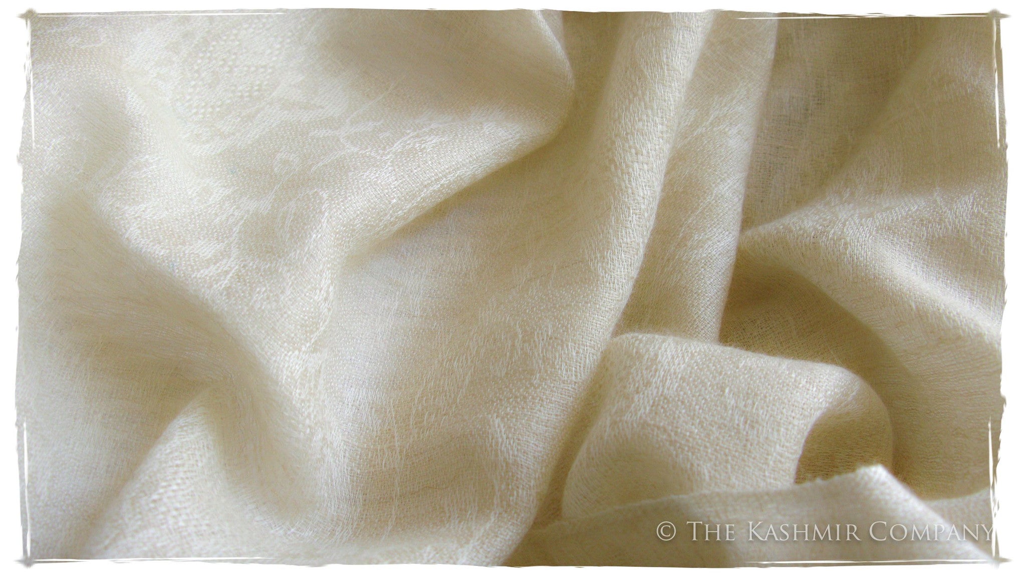 The Snowcapped Ivory Cashmere Scarf