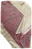 Jacquard Frontiere Rouge Taupe Cashmere Scarf