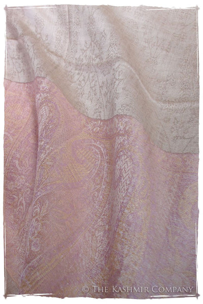 Jacquard Frontiere Lilac Taupe Cashmere Scarf