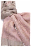 Jacquard Frontiere Lilac Taupe Cashmere Scarf