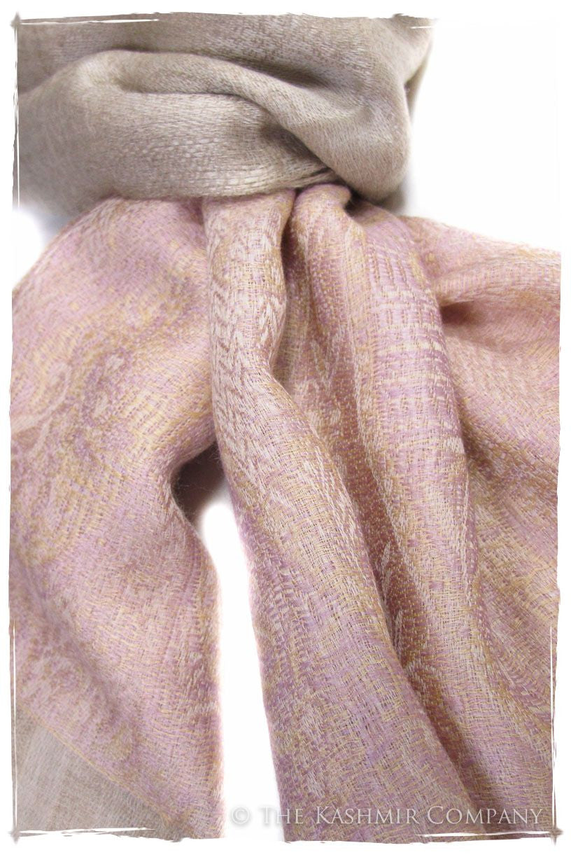 Jacquard Frontiere Lilac Taupe Cashmere Scarf