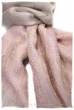 Jacquard Frontiere Lilac Taupe Cashmere Scarf