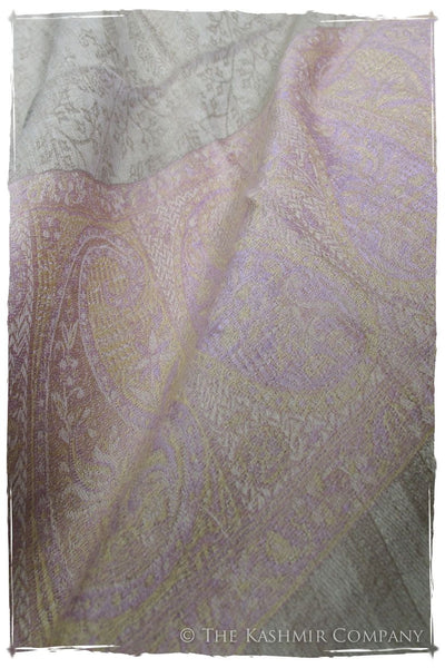 Jacquard Frontiere Lilac Taupe Cashmere Scarf