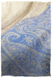 Jacquard Frontiere Bleu Taupe Cashmere Scarf