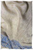 Jacquard Frontiere Bleu Taupe Cashmere Scarf