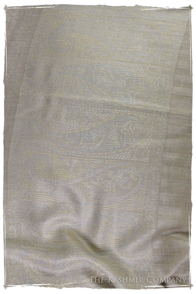 Jacquard Frontiere Silver Taupe Cashmere Scarf