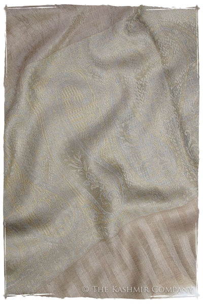 Jacquard Frontiere Silver Taupe Cashmere Scarf