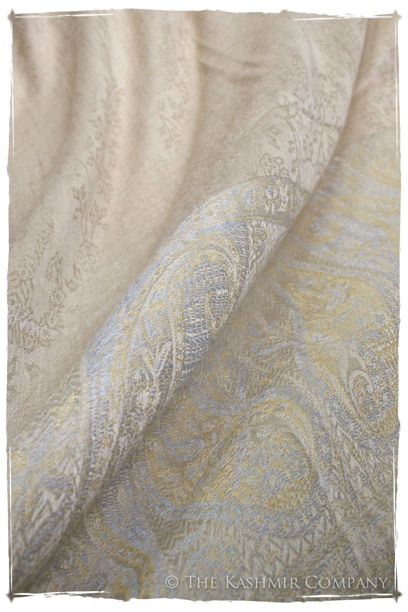 Jacquard Frontiere Silver Taupe Cashmere Scarf