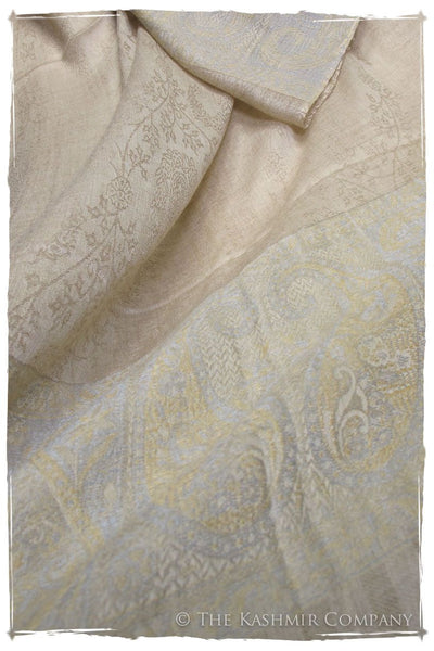 Jacquard Frontiere Silver Taupe Cashmere Scarf