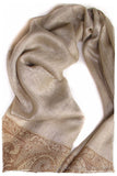 Jacquard Frontiere Henna Taupe Cashmere Scarf