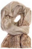 Jacquard Frontiere Henna Taupe Cashmere Scarf