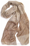 Jacquard Frontiere Henna Taupe Cashmere Scarf