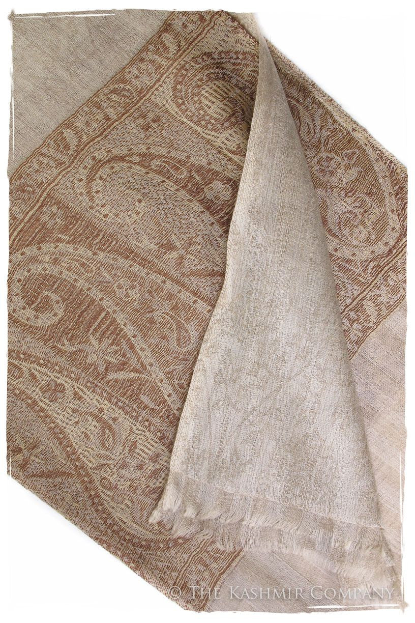 Jacquard Frontiere Henna Taupe Cashmere Scarf