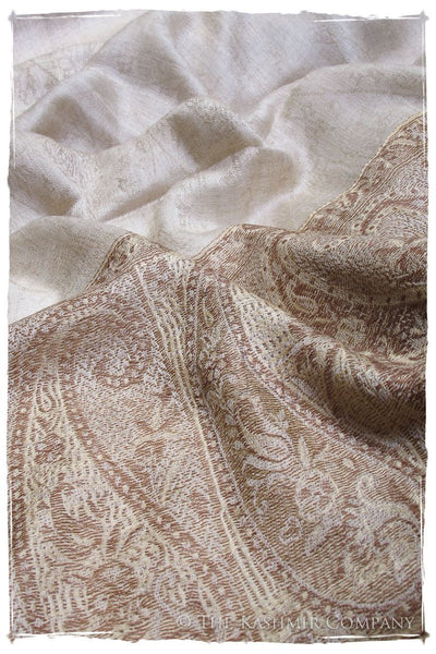 Jacquard Frontiere Henna Taupe Cashmere Scarf