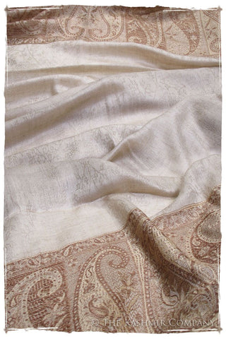 Jacquard Frontiere Henna Taupe Cashmere Scarf