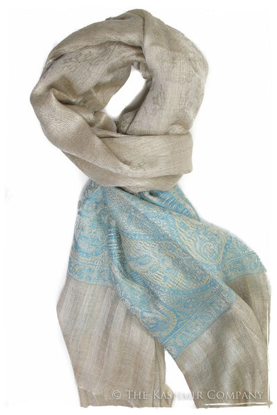 Jacquard Frontiere Capri Taupe Cashmere Scarf